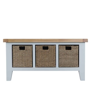 Townsend Oak Large Hall Bench in grey