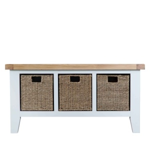 Townsend Oak Large Hall Bench in white