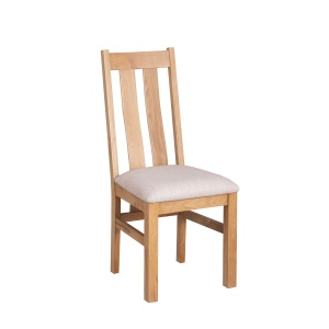 Lynton Oak Dining Chair with Wide Slats in fabric