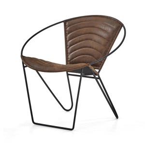 Finbar Occasional Chair in brown faux leather