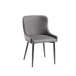 Manet Dining Chair in Dark Grey Faux Leather