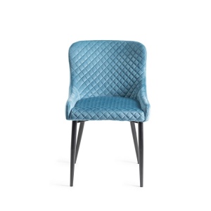 Manet Dining Chair in Petrol Blue Velvet front