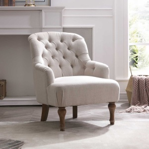 Becky Chair in Cream Linen in room setting