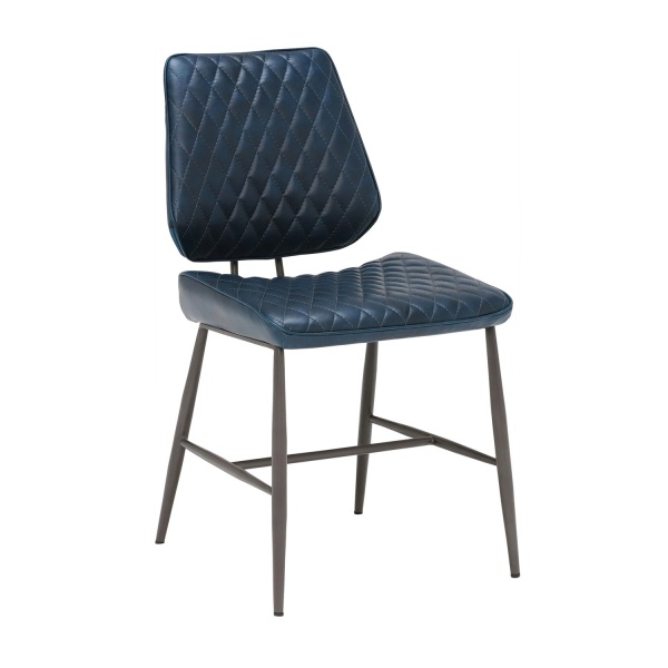 Dunston Dining Chair in Dark Blue PU