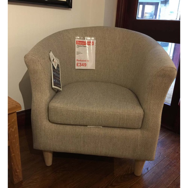 Clearance Jayne Chair in Sparr Latte Fabric