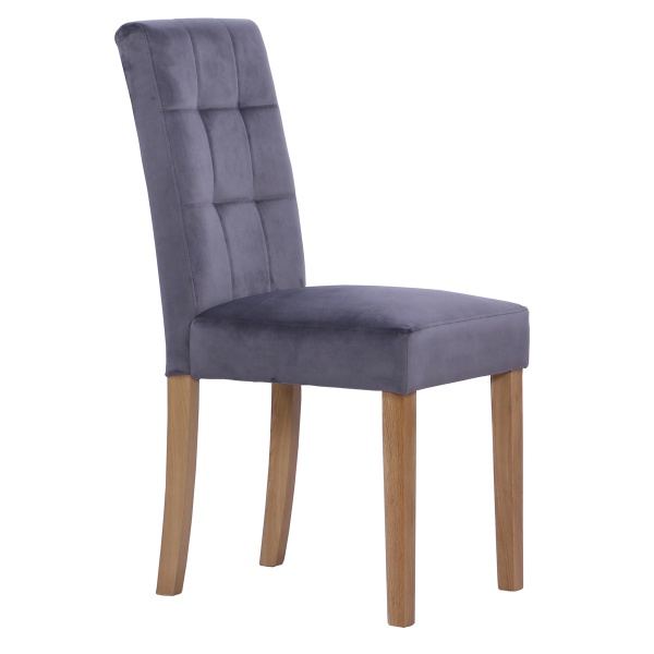 Lynton Oak Stitch Back Upholstered Dining Chair in Graphite