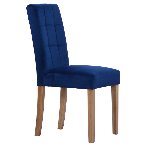 Lynton Oak Stitch Back Upholstered Dining Chair in Ocean