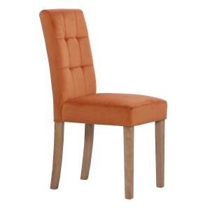 Lynton Oak Stitch Back Upholstered Dining Chair in Sunset