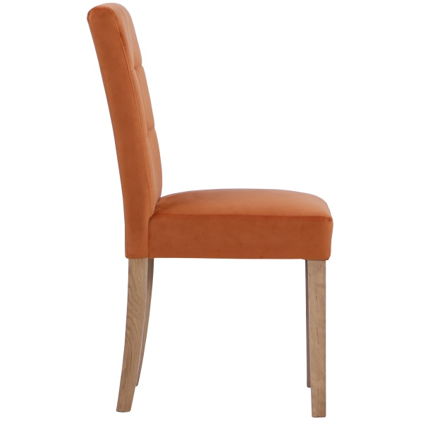 Lynton Oak Stitch Back Upholstered Dining Chair side
