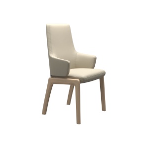 Stressless Vanilla High Back Dining Chair with Arms D100 Legs angled