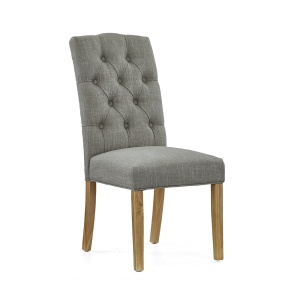 Cudworth Button Back Dining Chair in Grey angled