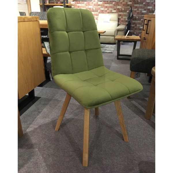 Clearance Sarah Dining Chair in Olive Velvet Fabric
