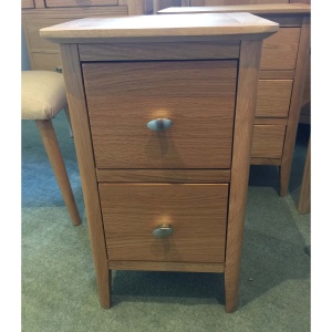 Clearance Sulis Oak Narrow 2 Drawer Bedside Chest